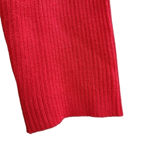 Fitted Rib Knit Mock Neck 1/4 Zip Dress - Picture 6 of 11